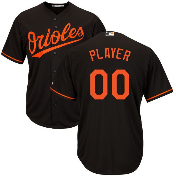 Men Baltimore Orioles Majestic Black Cool Base Custom MLB Jersey